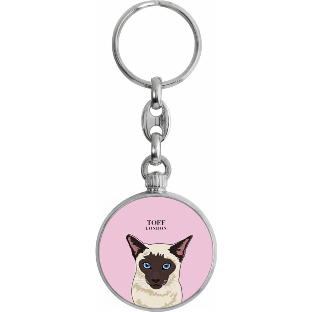 Toff London Beige Siamese Cat Head Keyring