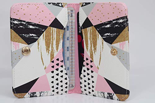 Birth Control Pill Case/Wallet - Geometrical Shapes - Cute and Discreet 4" x 3" - Thumbnail 2