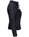 Luna Flower Women's Winter Warm Quilted Padding Fur Lined Slim Fit Moto Jackets