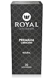 Royal Condoms - Ultra Thin, All Natural, Organic, Gluten Free, Nitrosamine Free, Cruelty Free Vegan, Latex Covered in Odor Free Water Based Premium Lube, 20 Count