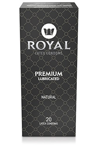 Royal Condoms - Ultra Thin, All Natural, Organic, Gluten Free, Nitrosamine Free, Cruelty Free Vegan, Latex Covered in Odor Free Water Based Premium Lube, 20 Count