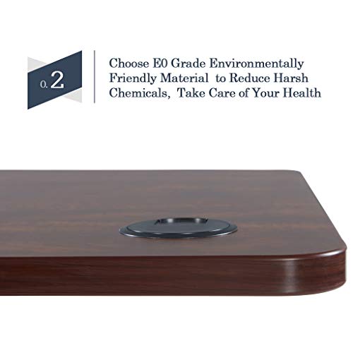 Sunon Rectangle Laminate Table Top 55''x27.5'' Universal Wood Table Top for Home Office Desk/Sit Stand Desk/Computer Desk/Gaming Desk (Cherry)