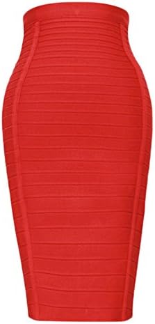 Women's High Waist Elastic Rayon Bandage Pencil Skirt