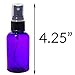 Purple 2 oz Boston Round PET Bottles (BPA Free) Plastic Bottle with Black Fine Mist Sprayer (24 Pack)