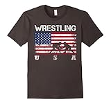 Wrestling Team Gift - American Flag Wrestling T-Shirt