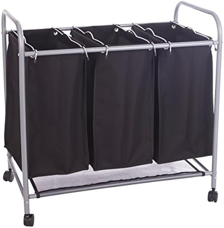Top 300994816 Kronenburg Handel Laundry Container 3/4 Black, 3 Fächer