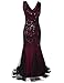 kayamiya Women 1920s Long Prom Gown Beaded Sequin Gatsby Formal Evening Dress