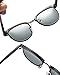Joopin Semi Rimless Polarized Sunglasses Women Men Retro Sun Glasses with Case (Black Metal Frame Black Lens)