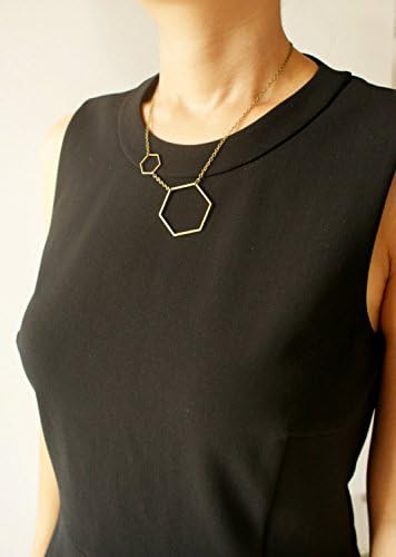 Hexagon statement necklace, honeycomb necklace, hexagon molecular necklace, gift for chemist