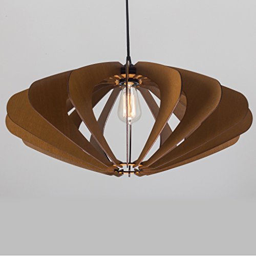 Wood Pendant Light - Modern Chandelier Lighting - Hanging Dining Lamp - Ceiling Light Fixture - Geometric Lamp - Minimal - Contemporary