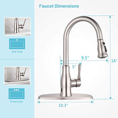 Touchless Kitchen Faucet, Automatic Motion Sensor Sink Faucet with 3