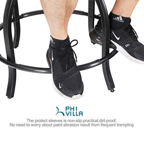 PHI VILLA Outdoor Swivel Bar Stools Set of 4, 27.5" Bar Height Patio