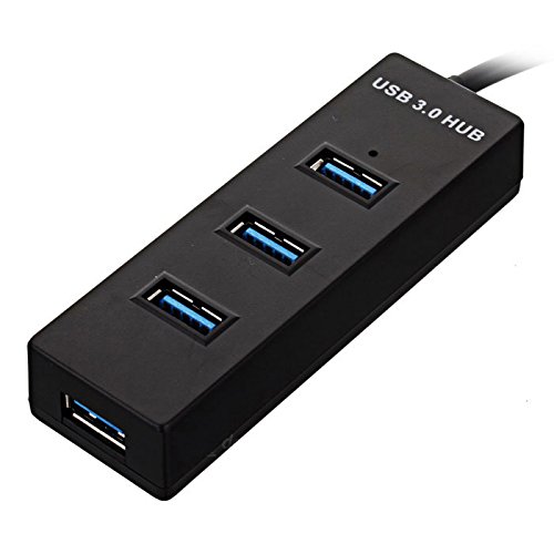 BSTUOKEY High Speed 5Gbps 4-Port USB 3.0 Hub Switch with LED Indicator 48cm Long Cable-Black