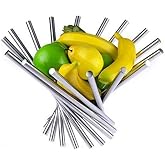 LANDTOM&reg; Creative Stainless Steel Rotation Fruit Bowl/Fruit Basket/Fruit Stand/Fruit Holder with Free Orange Peeler, Silver