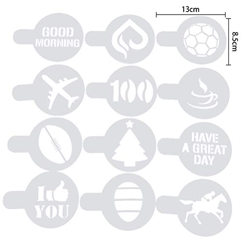 FILWO Kunststoff Kaffee Vorlage Set Kaffee Dekoration Schablonen Barista Vorlagen Latte Art Kaffee Girlande Schablone… – Bild 6