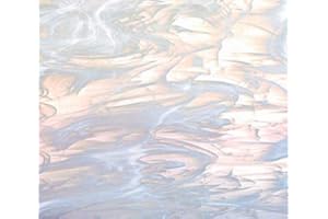 Oceanside Fusible Art Glass Sheet - Clear/White Wispy - 96 COE - 8" X 12" (.67sf) By Stallings Stained Glass