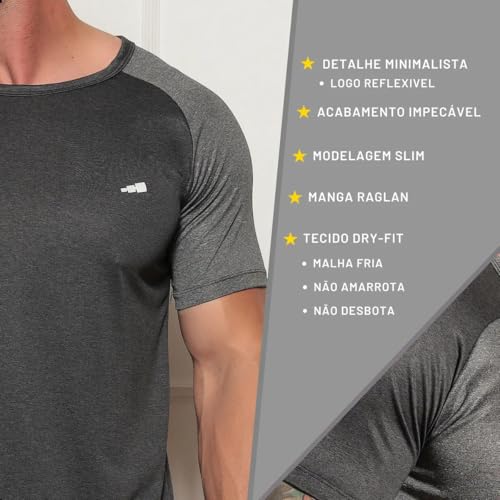 Kit 4 Conjuntos Dry Fit Masculino Academia Fitness Malha Fria | Kit com 4 Peças, Tecido Dry Fit, Malha Fria, Masculino, Academia e Fitness