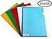PARTH IMPEX Clear Document Folder Copy Safe Project Pockets (Pack of 15) Plastic Paper Jacket Sleeves in Assorted Colors Scratch Resistant Paper Holders Organizer (W 8.7