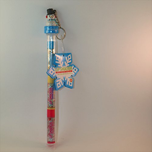Special Lip Smacker Limited Edition Lip Balms in tube topped with a Snowman Key chain - One of each flavor: Snowflake Cocoa, Whipped Eggnog and Holiday Punch