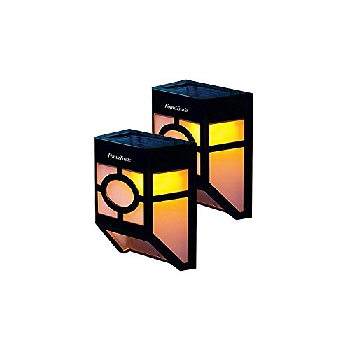 LED Solar Mission Lantern pack of 2 By Fomatrade Outdoor Solar Powered Light Sensor Fence Wall Light Garden Yard Path Lamp warm light
