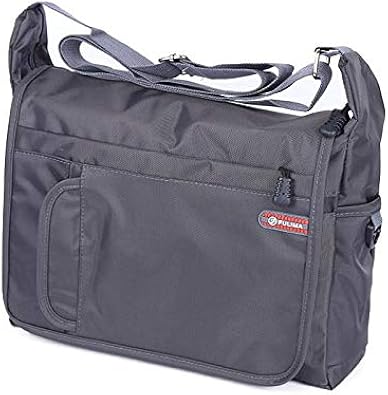 Amazon ナイロン メッセンジャーバッグ メンズ レディース ショルダーバッグ 斜めがけ 肩掛け ワンショルダーバッグ 8ポケット 多収納 大容量 軽い 防水 プレゼント 男女兼用 グレー 大 ショルダーバッグ