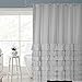 Volens Grey Ruffle Shower Curtain Farmhouse Rustic Cloth Shower Curtains for Bathroom, Fabric Bath Curtain, 70x70 inch Long