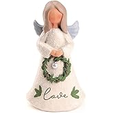 Blossom Bucket 228-13434 Love Christmas Angel with Wreath Figurine, 4-inch Height