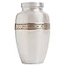 Silver Funeral Urn by Liliane Memorials - Cremation Urn for Human Ashes - Hand Made in Brass - Suitable for Cemetery Burial or Niche- Large Size fits remains of Adults up to 200 lbs- Wildflowers Model