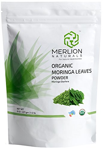 Merlion Naturals Organic Moringa LeavesÂ Powder ( Moringa Oleifera ) - 8 OZ / 1/2 lb | Superfood | USDA NOP Certified 100% Organic | Vegan | Non GMO