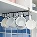 IDEALCRAFT Mug Hook Under Cabinet Hanging Holder for Small Mugs, Coffee Cups or Kitchen Utensils Display, 12 Hooks Suitable for Cabinets Board Thickness Less Than 0.9 Inch, Brown