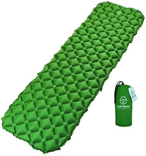 Camping Sleeping Pad – Mat (large)| Ultralight, Inflatable, Compact and Durable Air Mattress | Best Portable Folding Camp Sleep Pad for Hiking, Hammock, Tent and Backpacking | NEW Thick 40D Nylon