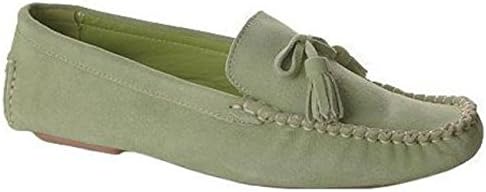 Casual Barn Women's Casual Stylish Leather and Suede Loafer Moccasin Slipper Shoe (7, Apple Green)