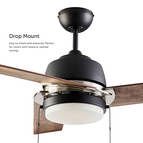 NOMA Ceiling Fan with Light Bleach Maple Blades and Frosted Glass