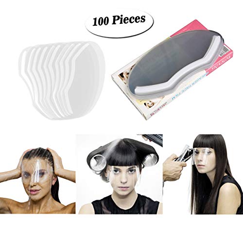 LWBTOSEE 100PCS/Pack Hairdresser Transparent Clear Hairspray Shield Mask Makeup Protector Barber Hairspray Shield Mask Bang Trim Hair Cutting Tools Hair Salon Face Protection Mask