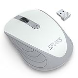 Splaks Wireless Mouse, 2.4Ghz Wireless Mice 4 Buttons Portable Office Mouse 3 Adjustable DPI Left Hand Mouse with Nano USB Receiver for Computer, Laptop, MacBook-GY