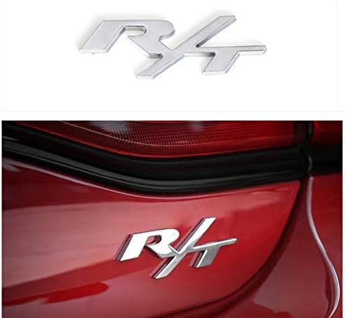 1pcs R/T Grille Emblem Badge Car-styling Chrome Metal RT Car Sticker for Caravan Challenger SRT Durango Charger Avenger Caliber Auto Accessories (Sticker D)