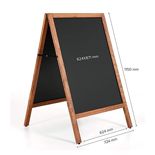 DISPLAY SALES A1 Wooden Sidewalk Stop | Outdoor Sidewalk Stop with 2 Magnetic Sheets Included | Waterproof Poster Holder A1 Size | Beech Wood Menu Board | Magnetic Board