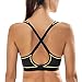 SYROKAN Women's Med Impact Wirefree Padded Contour Cross Back Workout Sports Bra Black - A220 38DD