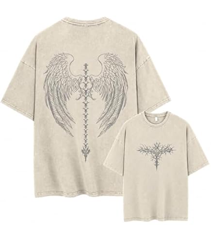 Men Women Y2K Gothic Angel T-Shirt Dark Academia Graphic Tee
