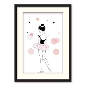 SIGNFORD Black Framed Canvas Wall Art Elegant Ballerina...