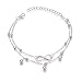 CrazyPiercing Anklet Bracelet, 8 Shape Ankle Bracelet, Double Chain Ankle Bracelets, Infinity Endless Love Symbol Beach Anklet Bracelet, Adjustable Barefoot Sandals Beach Foot Gift for Women