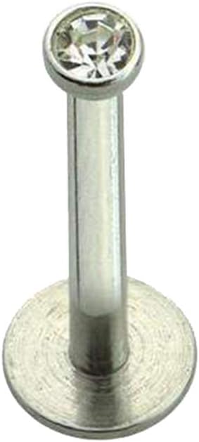 Dynamique Press Fit Threadless Push-in 316L Surgical Steel Labret with Soft Enamel Back for Comfort (Sold Per Piece)