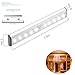 Stick-on Anywhere Portable Little Light Wireless LED Under Cabinet Lights 10-LED Motion Sensor Activated Night Light Build In Rechargeable Battery Magnetic Tape Lights for Closet, Cabinet (Silver1)