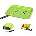 Home and Above Modern Non-Slip Cutting Board with Hidden Compartments for Included Knife and Mini Fork Set, PBA Free Chopping Board, Green