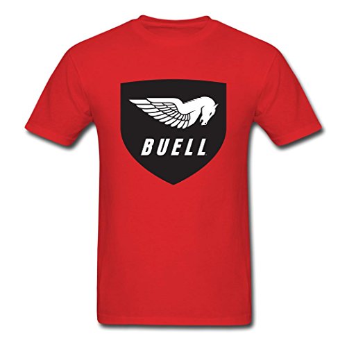 TOGEB 2016 Buell Motorcycles Logo Men's Short T-shirt Young T-Shirts Red XXXL