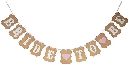 Zotemo Bride To Be Bachelorette Party Banner with Pink Glitter Heart - Pretty Bridal Shower, Wedding and Engagement Bunting Garland - Sign Photo Prop, Hen Party Decoration, and Party Décor Supplies