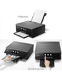 Canon Pixma TS9120 Wireless Inkjet All in one Printer (Gray) with Scan, Copy, Mobile Printing, Airprint &  Cloud + Set of Ink Tanks + Photo Paper Sample + USB Printer Cable + HeroFiber Cloth