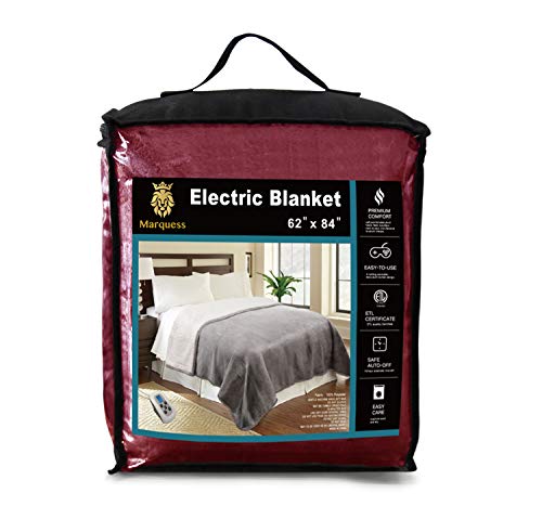 image for MARQUESS Twin Heated Blanket Electric Sherpa and Reversible Flannel Wa