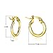 Sterling Silver Hoop Earrings (Yellow Gold-13mm 1/2