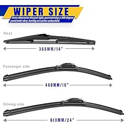 3 wipers Replacement for 2013-2016 Mazda